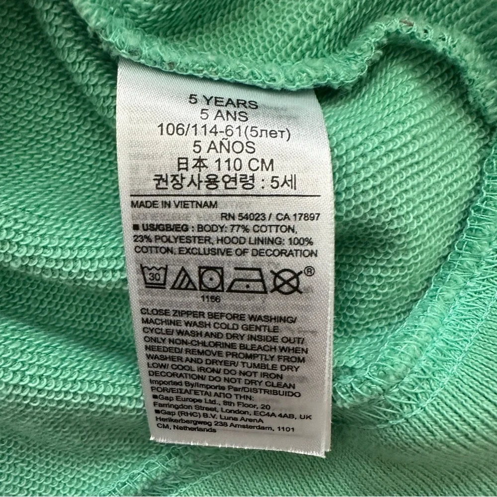 Gap Girls Logo Hoodie Sweater Size 5 Years